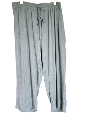 By Anthropologie Women Soft Seafoam Sage Wide Leg Lounge Pants Drawstring - 2X
